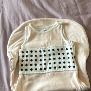 Cream Baby Swaddle with Geometric Pattern